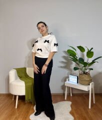 PALAZZO %100 COTTON SİYAH PANTOLON
