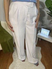PALAZZO %100 COTTON BEYAZ PANTOLON