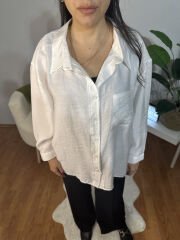 Oversize Beyaz Gömlek