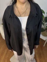 Oversize Siyah Gömlek