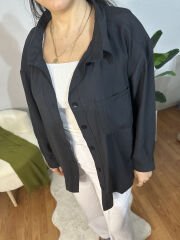 Oversize Siyah Gömlek