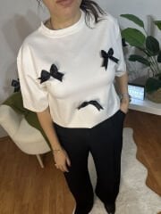 Briella Fiyonklu Ekru T-Shirt