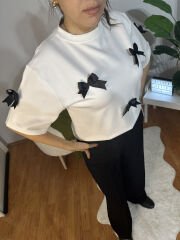 Briella Fiyonklu Ekru T-Shirt