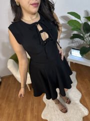 Farah Bağcıklı Siyah Elbise