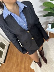 Linda Denim Etek Ceket Takım